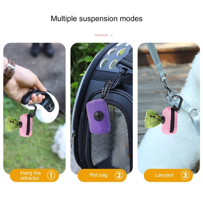 Mesh Poop Bag Dispenser for Dogs — Leash Attachment & Easy Tear Bags