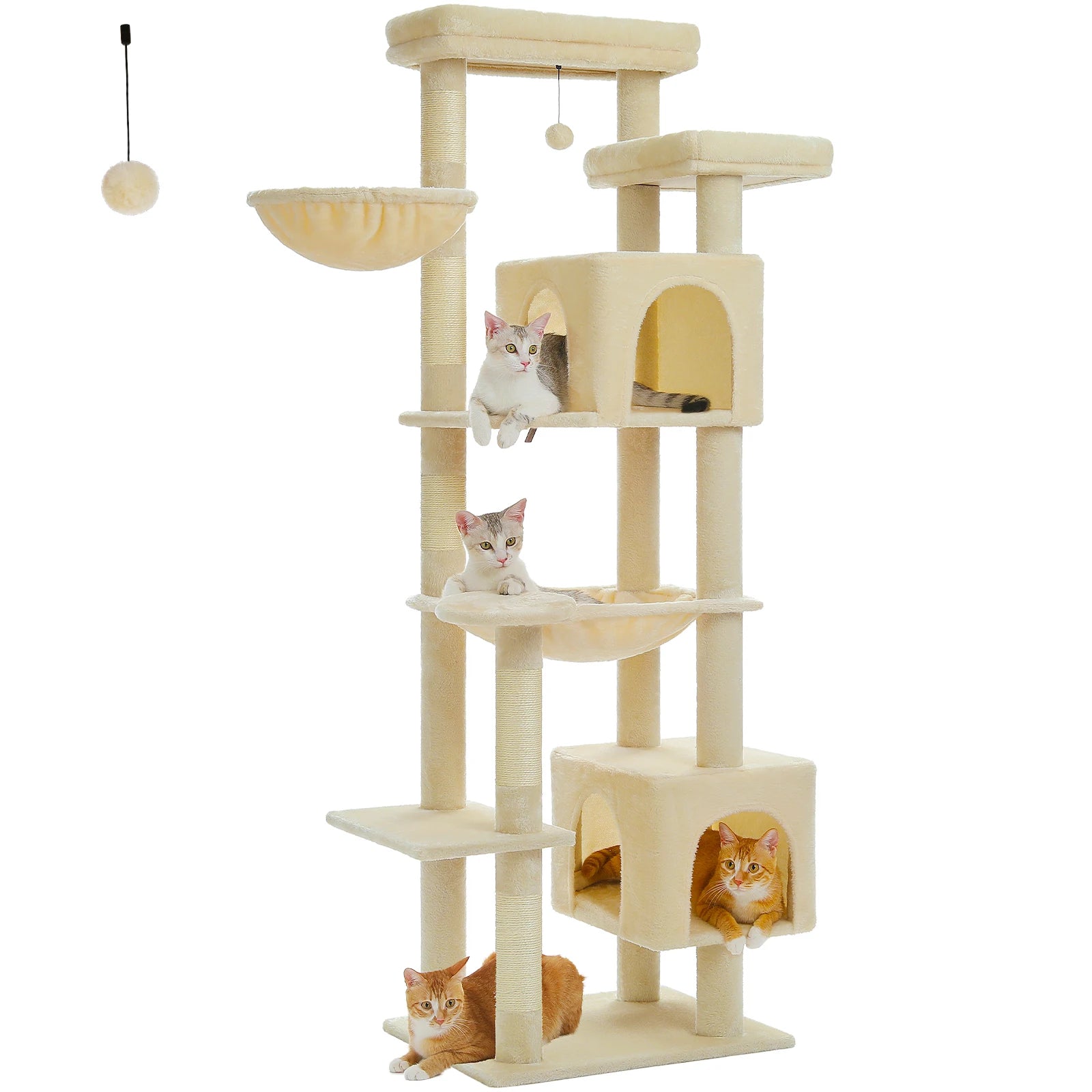Large Cat Tree Tower for Indoor Cats — 8-Level Plush Condo with Scratching Posts & Perches
