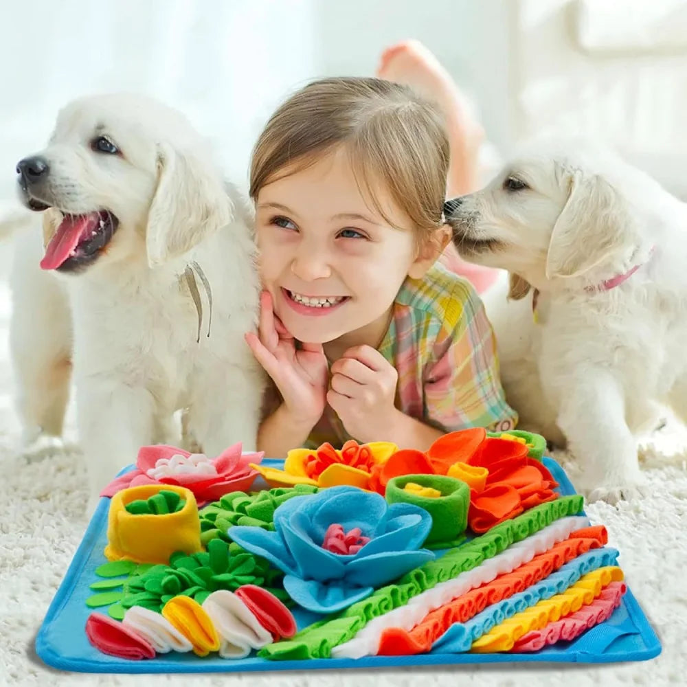 Floral Snuffle Mat & Slow Feeder for Dogs and Cats — Enrichment & Anxiety Relief