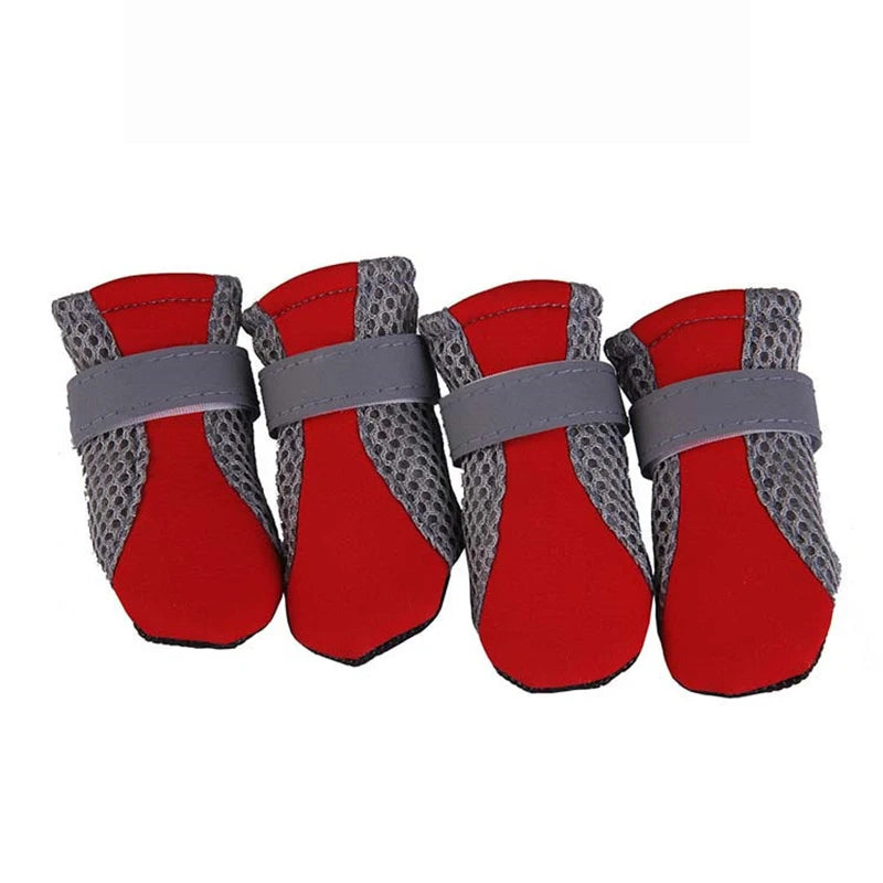 Breathable Waterproof Dog Shoes with Reflective Safety Strip — All-Weather Paw Protection