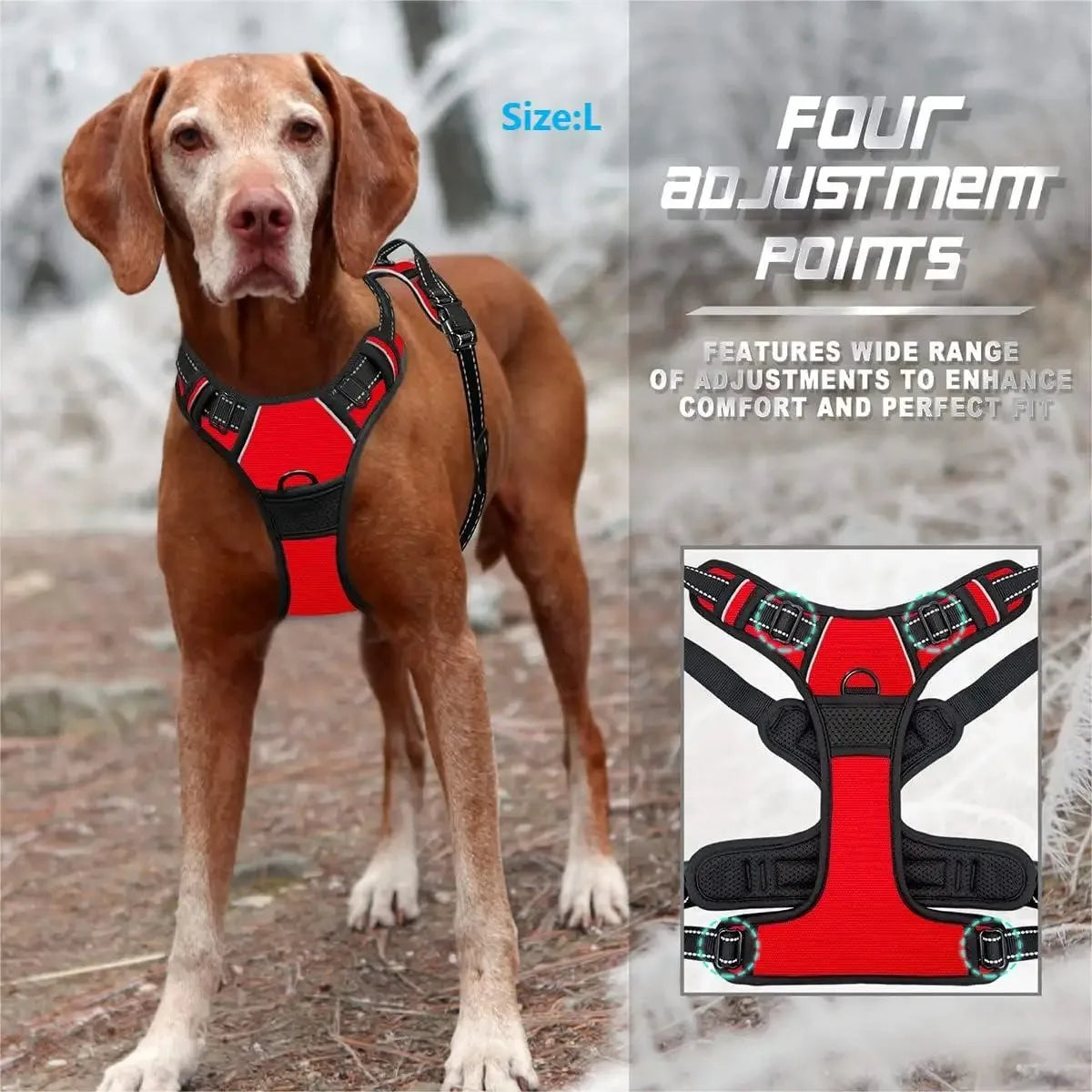 No Pull Dog Harness — Adjustable Vest with Leash & Collar Set for Small, Medium & Large Dogs