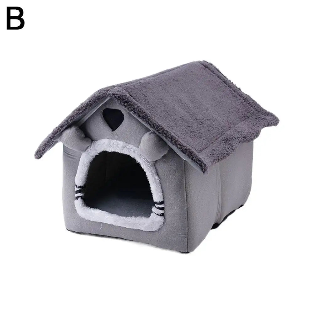 Cozy Pet Cave Bed – Warm Indoor Sleeping Tent for Cats & Dogs