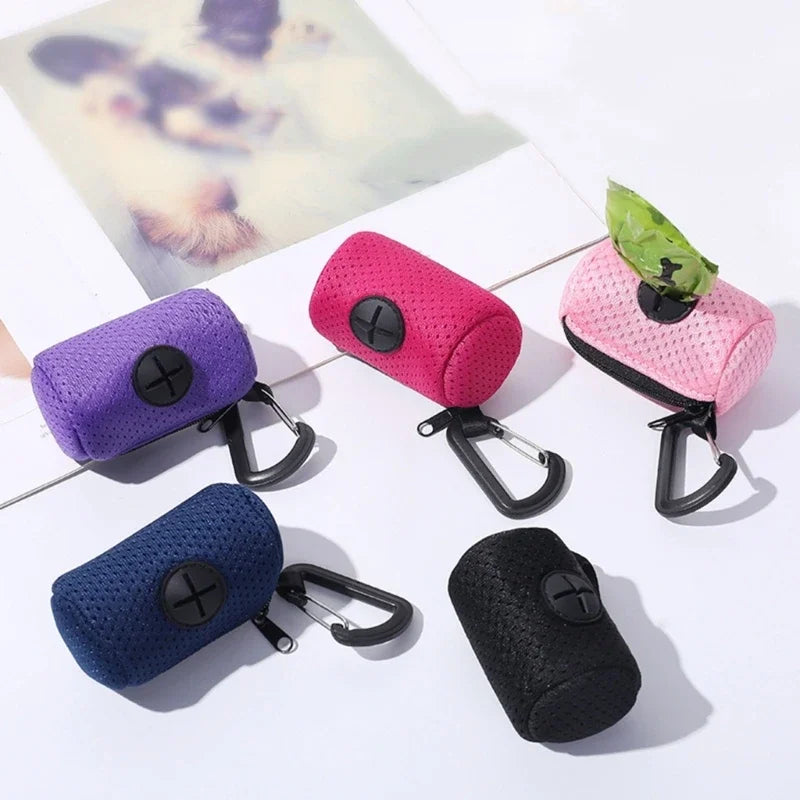 Mesh Poop Bag Dispenser for Dogs — Leash Attachment & Easy Tear Bags