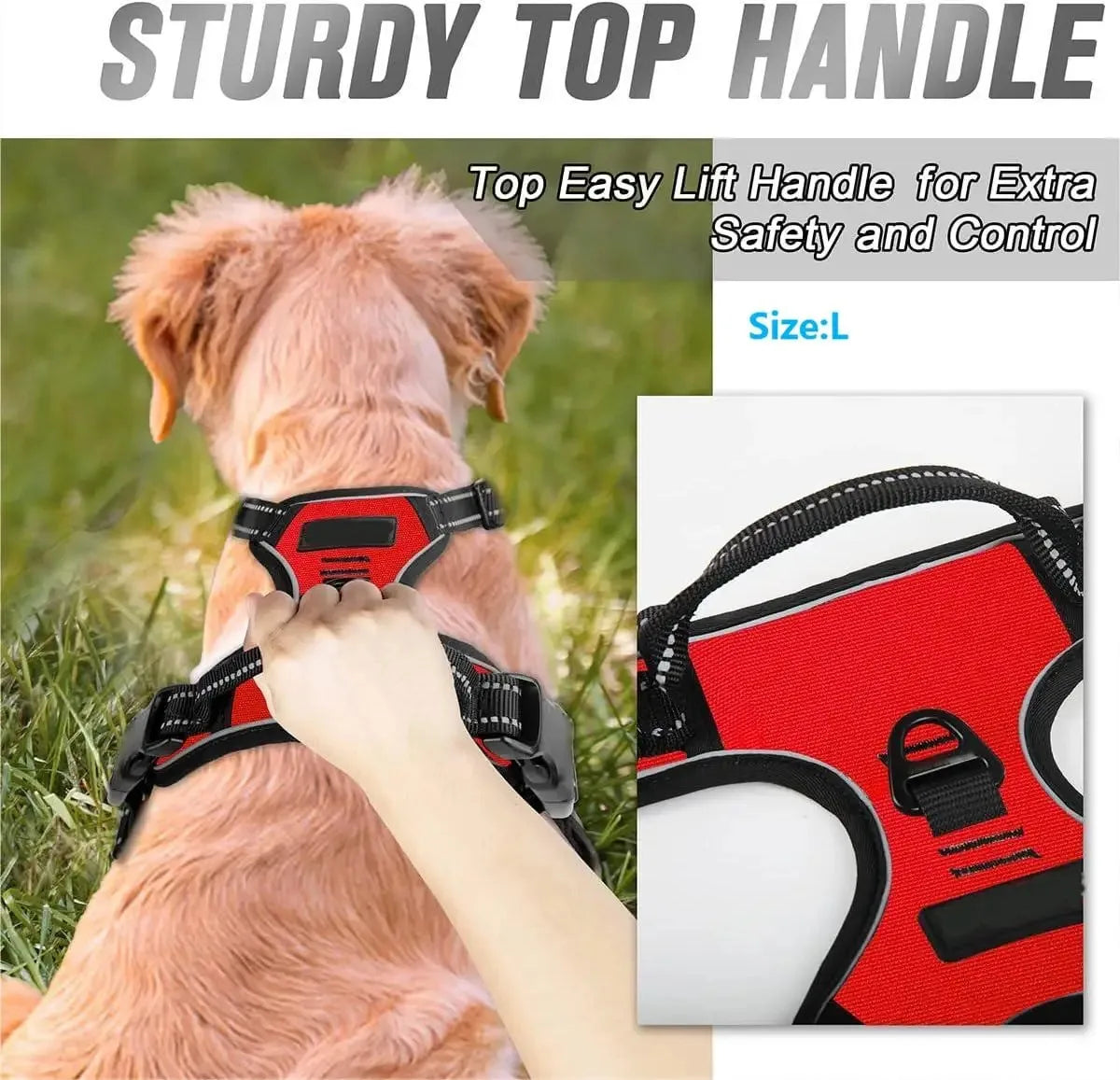 No Pull Dog Harness — Adjustable Vest with Leash & Collar Set for Small, Medium & Large Dogs