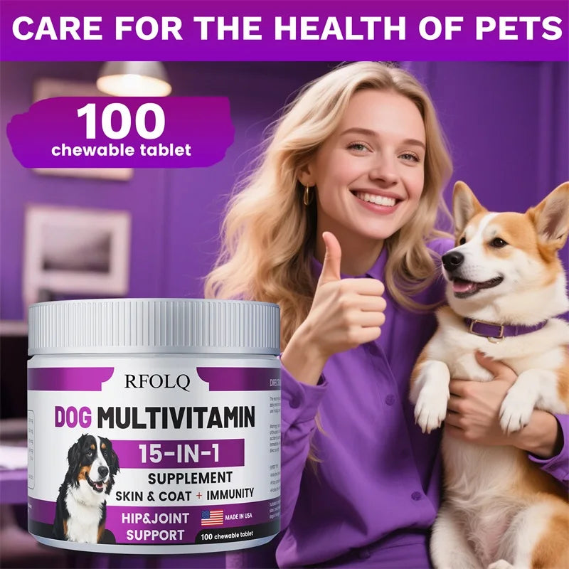 Dog Multivitamin Supplement — Healthy Skin, Coat, Joints & Digestive Support